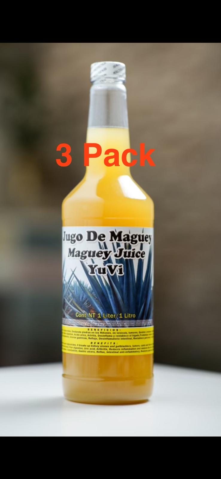 3 Pack, 3 Bottles Jugo De Maguey
