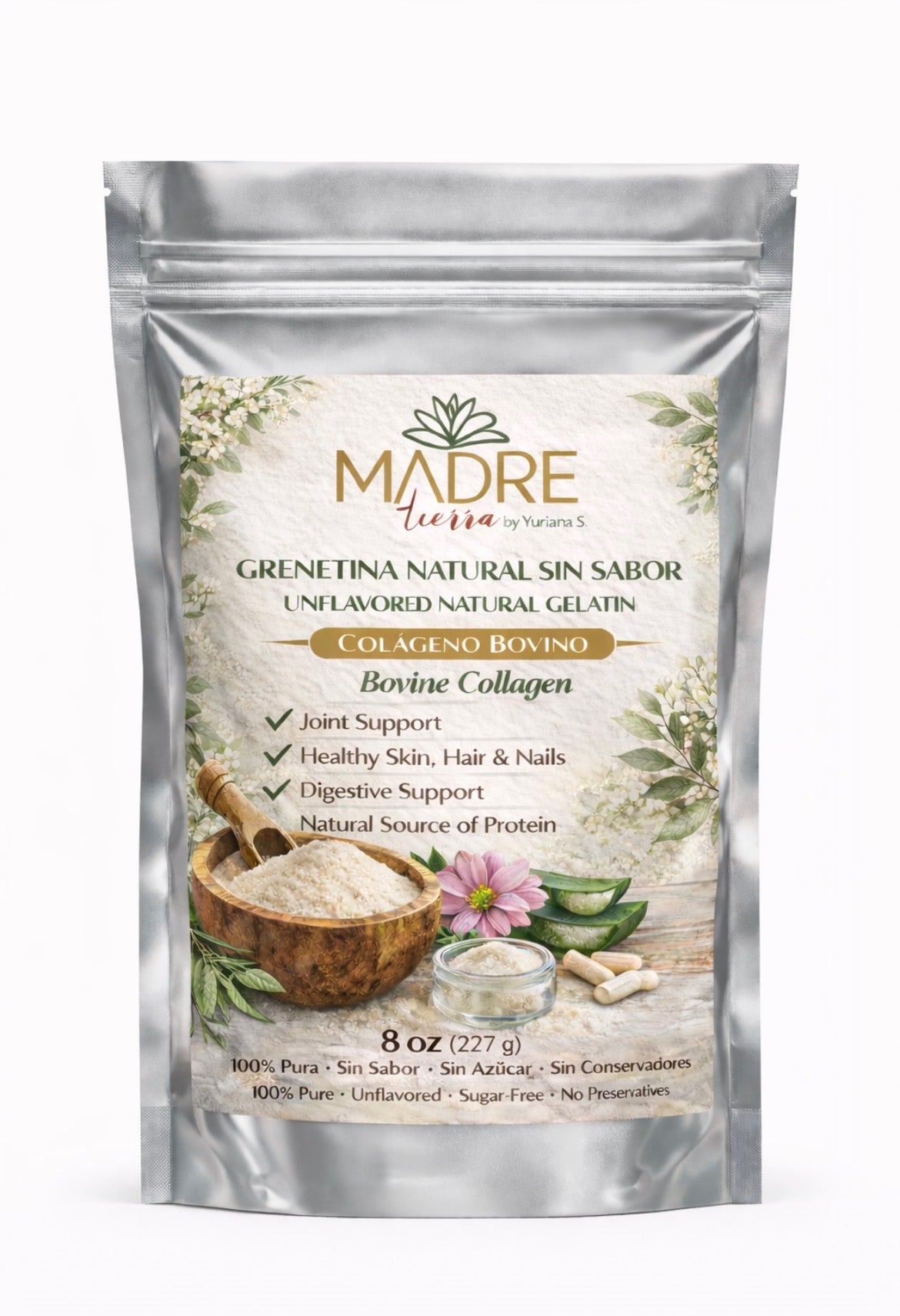 8 Oz Grenetina Natural sin savor / Unflavored Natural Gelatin