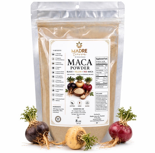 ORGANIC MACA ROOT POWDER (BLACK, RED, YELLOW MACA (PERUVIAN)227gr