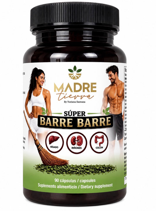 Super Detox Barre Barre, Desintoxicador de Organos y Control de peso, Con Probioticos, 90 Capsules