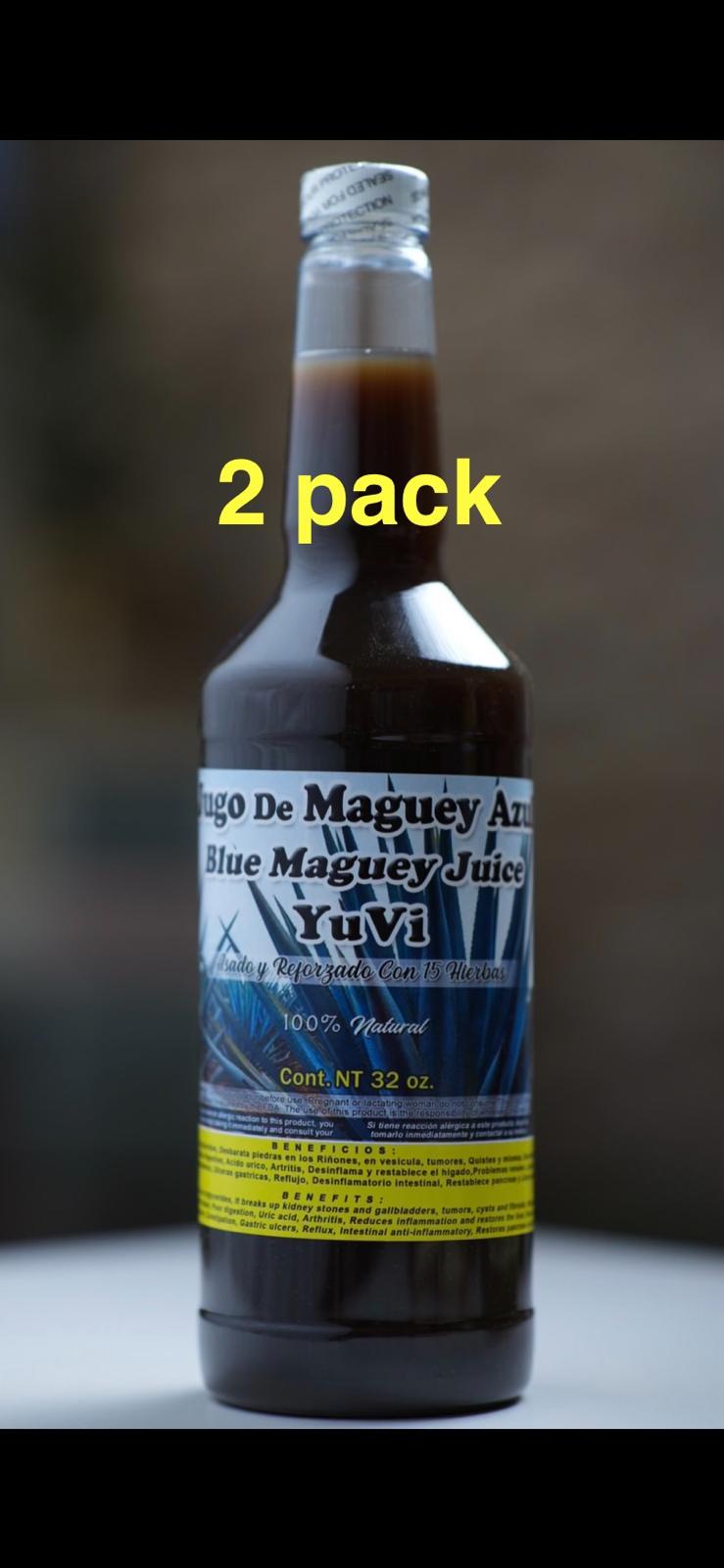 2 Pack, 2 Bottles, Jugo De Maguey (REFORZADO)